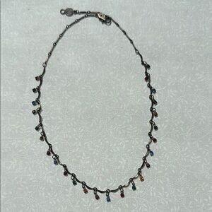 Minimalist Necklace with‎ Crystal drop Pendants